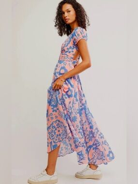 Free People ultraviolet dress pale Pink combo Maxi Dress